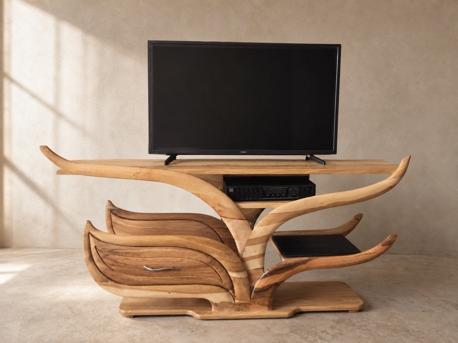 Comodă TV sculpturală din frasin